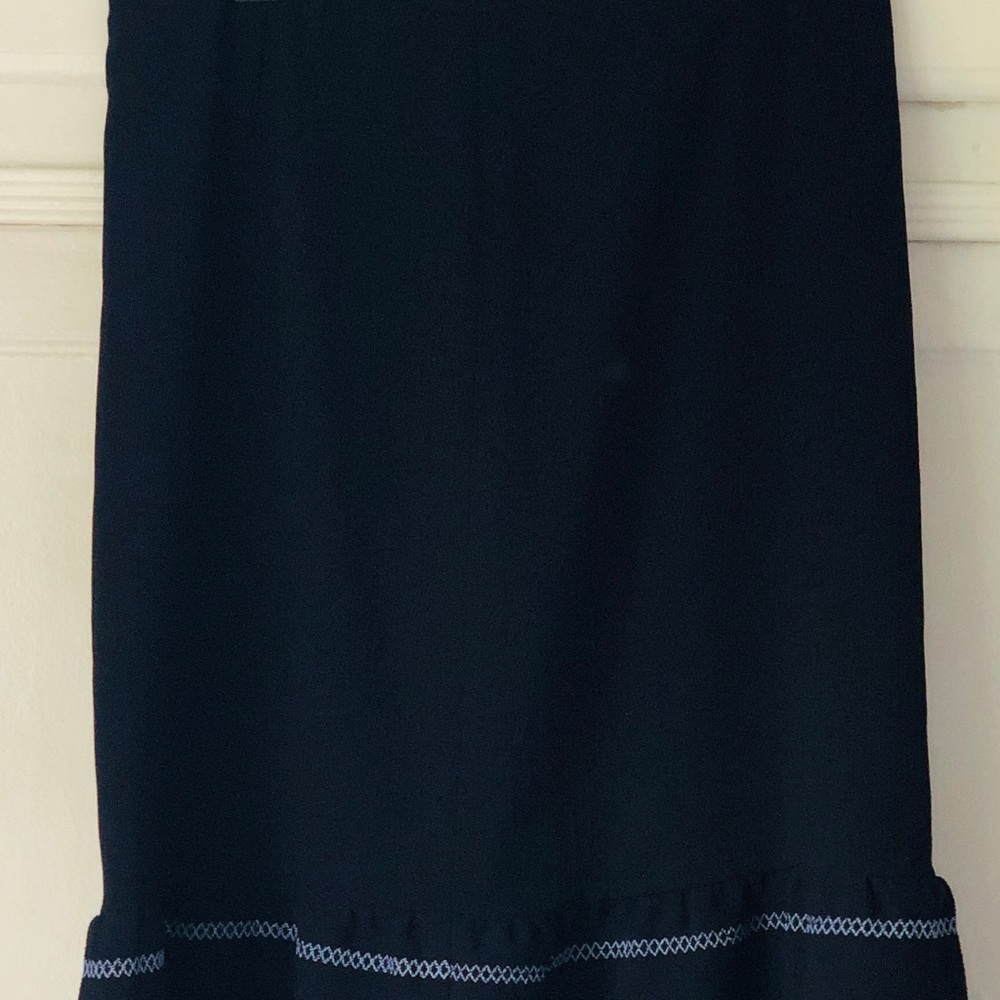 dark dark navy blue skirt with light blue stripes